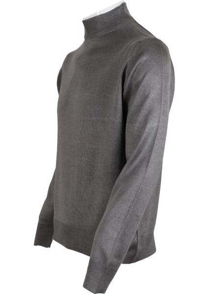 Erkek Gri Kazak Yarım Balıkçı Yünlü Klasik Normal Kesim RAR00800 modelleri