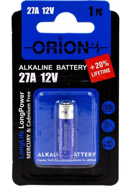 27A 12V Alkalin Pil