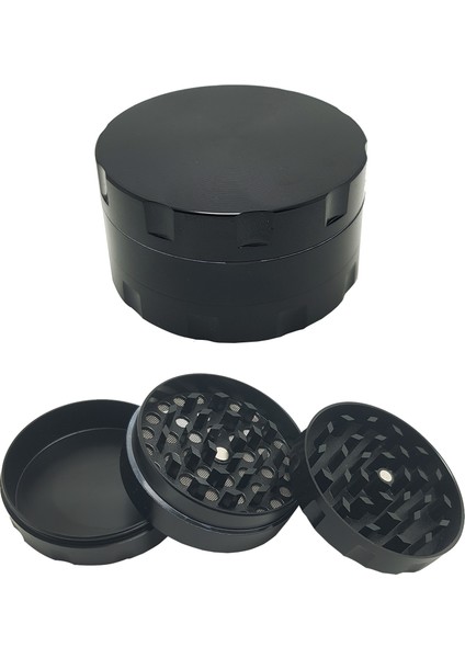 Siyah 55 Mm. Grinder Alloy Herbal Öğütücüsü Parçalayıcı RB88SY