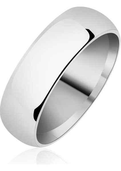 6 mm Düz Bombeli Gümüş Alyans