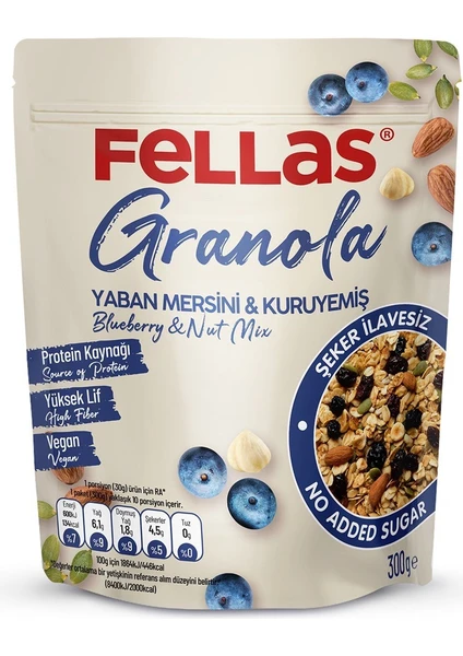 Vegan Granola Yaban Mersini& Karışık 300 Gr