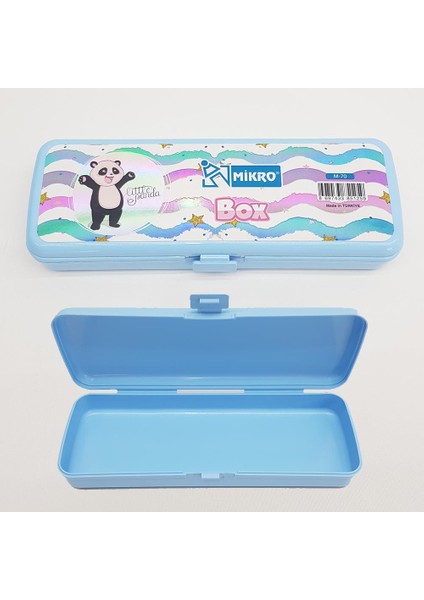 M-70 Tek Bölmeli Panda Temalı Kalem Kutusu Mavi