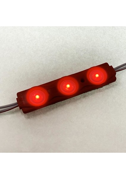 3'lü Mercekli Modül LED - Kırmızı 12V 1.2W