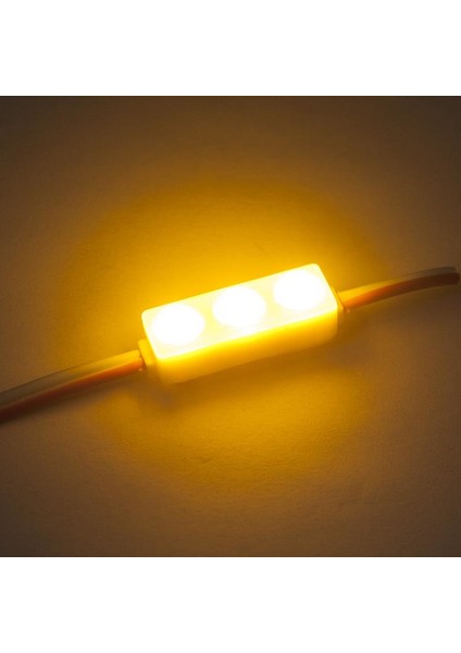 3'lü Mercekli Mini Modül LED - Sarı 12V 0.5W