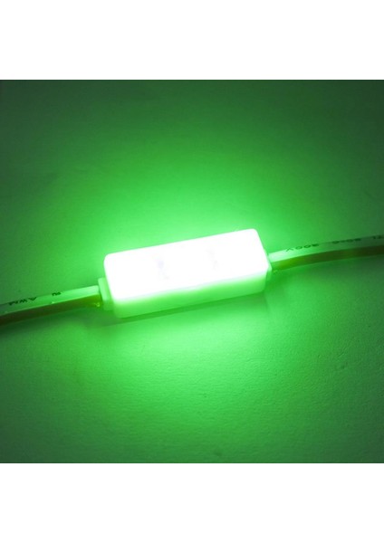 3'lü Mercekli Mini Modül LED - Yeşil 12V 0.5W