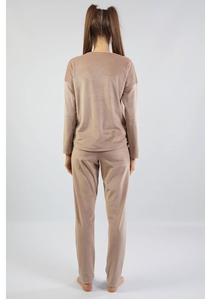VİENETTA 105160-0000 BAYAN UZUN KOL KADİFE ESPRESSO PİJAMA TAKIMI fırsatları