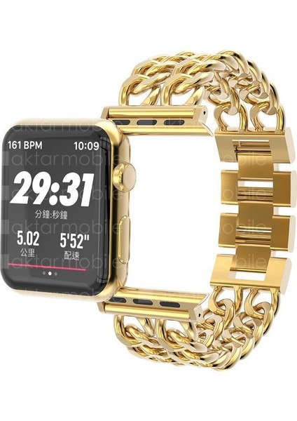 Apple Watch 7 6 Se 5 4 3 2 1 - 42 / 44 / 45 mm Uyumlu Zincirli Metal Kordon Zincir Tasarım Kayış fırsatları