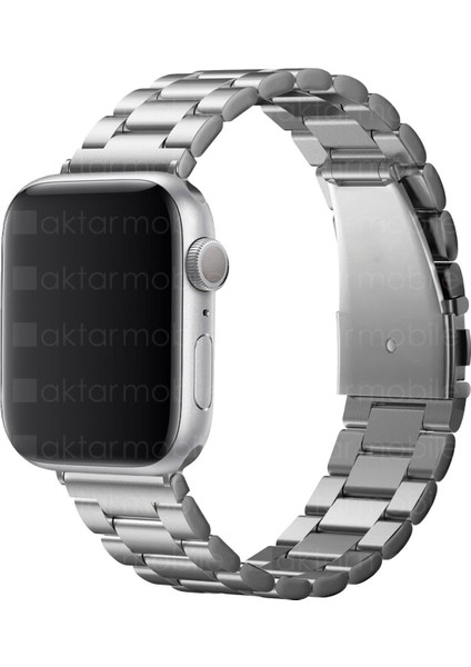 Apple Watch 7 6 Se 5 4 3 2 1 - 42 / 44 / 45 mm Uyumlu Metal Kordon Premium Paslanmaz Çelik Kayış modelleri