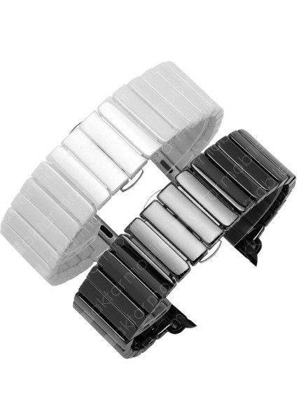 Apple Watch 7 6 Se 5 4 3 2 1 - 38 / 40 / 41 mm Uyumlu Seramik Kordon Baklalı Premium Seramik Kayış