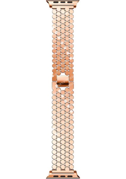 Apple Watch 7 6 Se 5 4 3 2 1 - 38 / 40 / 41 mm Uyumlu Metal Kordon Hegzagonal Tasarım Premium Kayış