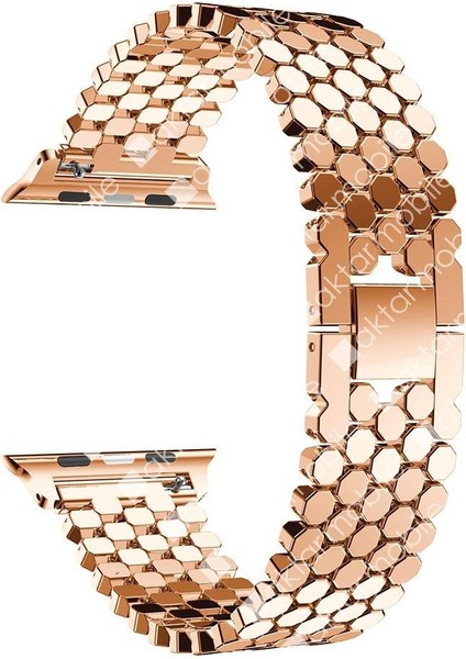 Apple Watch 7 6 Se 5 4 3 2 1 - 38 / 40 / 41 mm Uyumlu Metal Kordon Hegzagonal Tasarım Premium Kayış modelleri