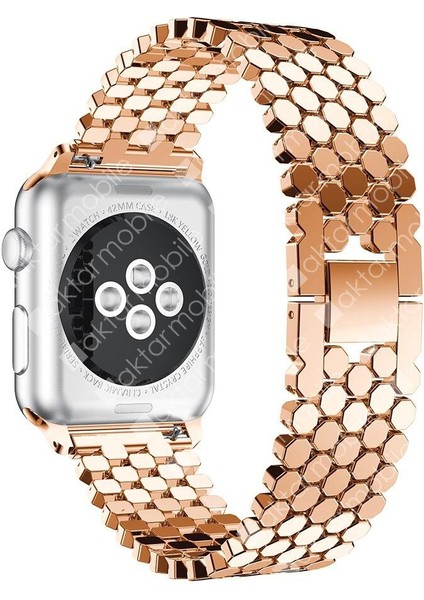 Apple Watch 7 6 Se 5 4 3 2 1 - 38 / 40 / 41 mm Uyumlu Metal Kordon Hegzagonal Tasarım Premium Kayış fırsatları