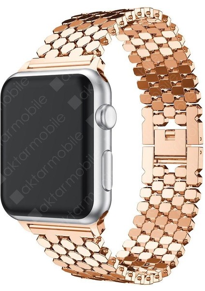 Apple Watch 7 6 Se 5 4 3 2 1 - 38 / 40 / 41 mm Uyumlu Metal Kordon Hegzagonal Tasarım Premium Kayış indirimleri