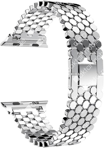 Apple Watch 7 6 Se 5 4 3 2 1 - 38 / 40 / 41 mm Uyumlu Metal Kordon Hegzagonal Tasarım Premium Kayış fırsatları