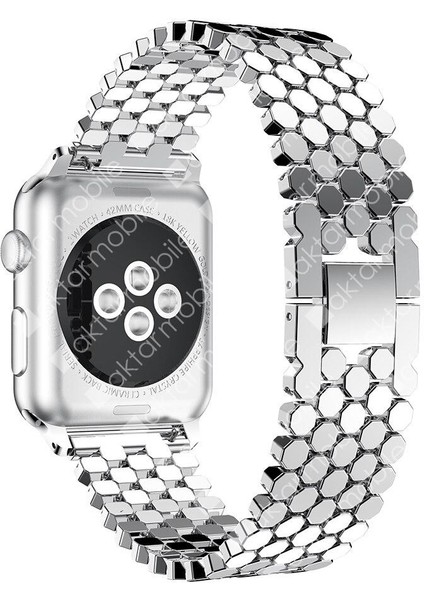 Apple Watch 7 6 Se 5 4 3 2 1 - 38 / 40 / 41 mm Uyumlu Metal Kordon Hegzagonal Tasarım Premium Kayış indirimleri