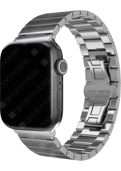 Apple Watch 7 6 Se 5 4 3 2 1 - 42 / 44 / 45 mm Uyumlu Metal Kordon Premium Paslanmaz Çelik Kayış modelleri