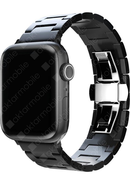 Apple Watch 7 6 Se 5 4 3 2 1 - 38 / 40 / 41 mm Uyumlu Seramik Metal Kordon Premium Seramik Kayış modelleri
