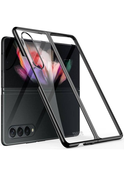 Samsung Galaxy Z Fold 3 Kılıf Premium Kapak Tam Uyumlu 2 Parça Metalik Renk Ultra Ince Electroplate