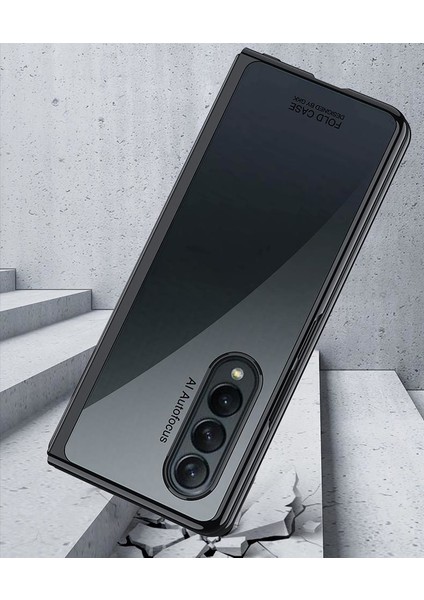 Samsung Galaxy Z Fold 3 Kılıf Premium Kapak Tam Uyumlu 2 Parça Metalik Renk Ultra Ince Electroplate