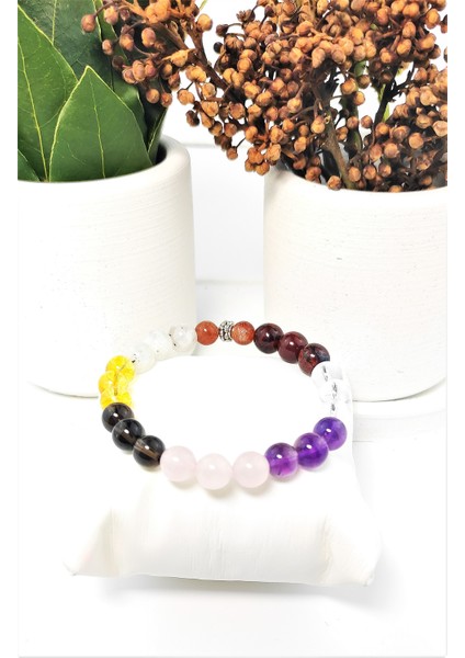 Ametist Gül Kuvars Dumanlı Kuvars Sitrin Kristal Kuvars Aytaşı Kırmızı Kaplangözü Güneş Taşı Bileklik