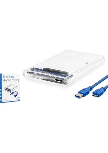 HDX1760 Harddisk Kutusu Şeffaf USB 3.0 Sata 2.5