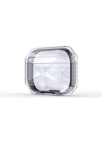Airpods Pro Uyumlu Kılıf Silikon Kulaklık Kılıfı Renkli Çerçeveli Şeffaf Geometrik Tasarım