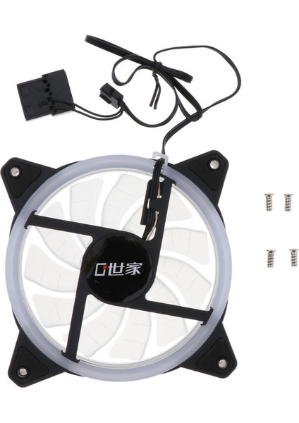 1pack 12 cm LED Pc Fan Soğutucu Bilgisayar Soğutma Için 4 Pin 1100RPM-RENKLI 4 Renkli Işık Döngü