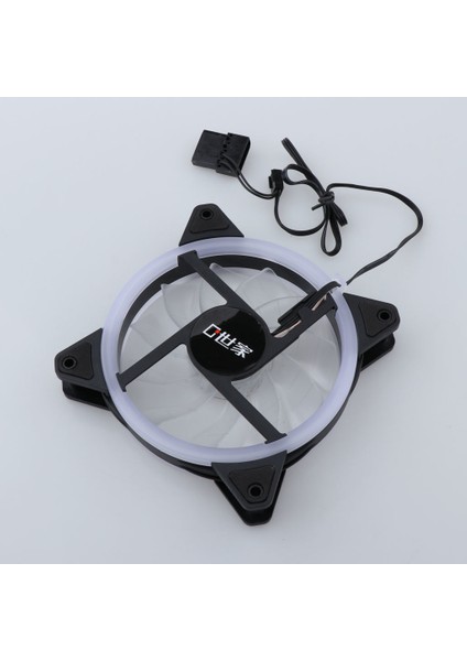 1pack 12 cm LED Pc Fan Soğutucu Bilgisayar Soğutma Için 4 Pin 1100RPM-RENKLI 4 Renkli Işık Döngü