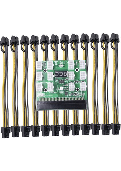 1200 W / 750W Breakout Kurulu 6 P Erkek (6 + 2) 8 P Erkek Güç Kabloları Kitleri Hp Psu Gpu Madencilik Ethereum Için - Kurulu + 20 cm Kablo