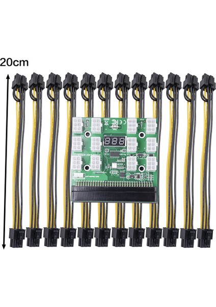 1200 W / 750W Breakout Kurulu 6 P Erkek (6 + 2) 8 P Erkek Güç Kabloları Kitleri Hp Psu Gpu Madencilik Ethereum Için - Kurulu + 20 cm Kablo modelleri