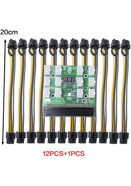 1200 W / 750W Breakout Kurulu 6 P Erkek (6 + 2) 8 P Erkek Güç Kabloları Kitleri Hp Psu Gpu Madencilik Ethereum Için - Kurulu + 20 cm Kablo fırsatları