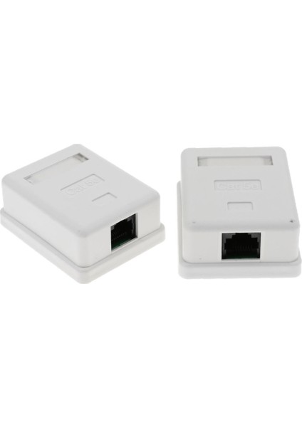2x 1-Port CAT5E Duvar Yüzey Dağı Kompakt Kutu RJ45 Ağ Internet Kablosu