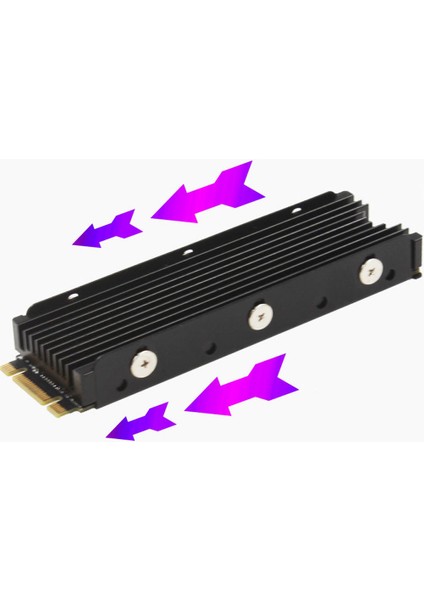 Alüminyum Siyah Soğutucu, Radyatör Isı Lavabo Soğutma Finisi M.2 2280 SSD Için