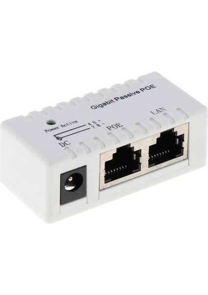Pasif Poe Enjektör Gigabit Ethernet Poe Adaptörü LED RJ45 Konektörü 12-52V