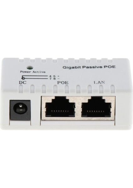 Pasif Poe Enjektör Gigabit Ethernet Poe Adaptörü LED RJ45 Konektörü 12-52V
