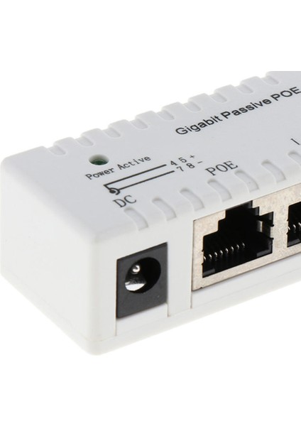 Pasif Poe Enjektör Gigabit Ethernet Poe Adaptörü LED RJ45 Konektörü 12-52V