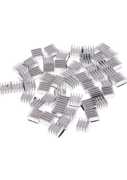 50 Adet Gümüş Ton Alüminyum Radyatör Isı Emici 8.8x 8.8x 5mm Soğutma Yüzgeçleri(Yurt Dışından)