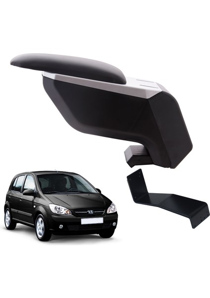 Hyundai Getz 2002 Delmesiz Çelik Ayaklı Gri-Siyah Kolçak Kol Dayama