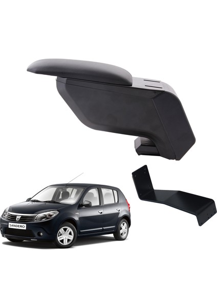 Dacia Sandero 2012 Delmesiz Çelik Ayaklı Siyah Kolçak Kol Dayama