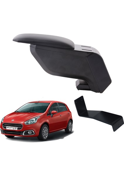 Fiat Punto 2010 Delmesiz Çelik Ayaklı Siyah Kolçak Kol Dayama
