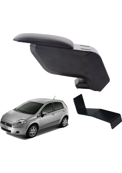 Fiat Grande Punto 2005 Delmesiz Çelik Ayaklı Siyah Kolçak Kol Dayama