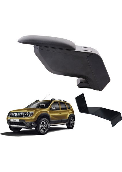 Dacia Duster 2016 Delmesiz Çelik Ayaklı Siyah Kolçak Kol Dayama6