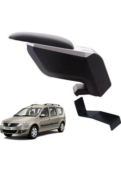 Dacia Logan Mcv 2008 Delmesiz Çelik Ayaklı Gri-Siyah Kolçak Kol Dayama