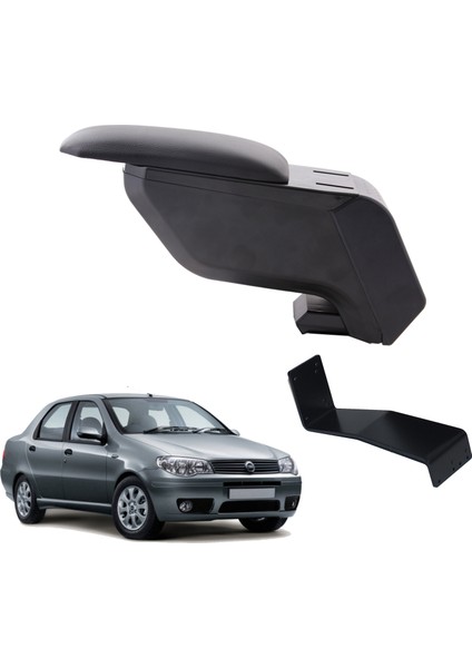 Fiat Albea 2002 Delmesiz Çelik Ayaklı Siyah Kolçak Kol Dayama
