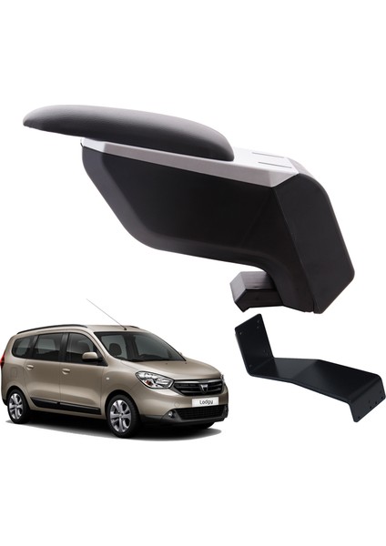 Dacia Lodgy 2016 Delmesiz Çelik Ayaklı Gri - Siyah Kolçak Kol Dayama
