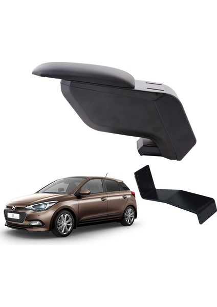 Hyundai I20 2021 Delmesiz Çelik Ayaklı Siyah Kolçak Kol Dayama