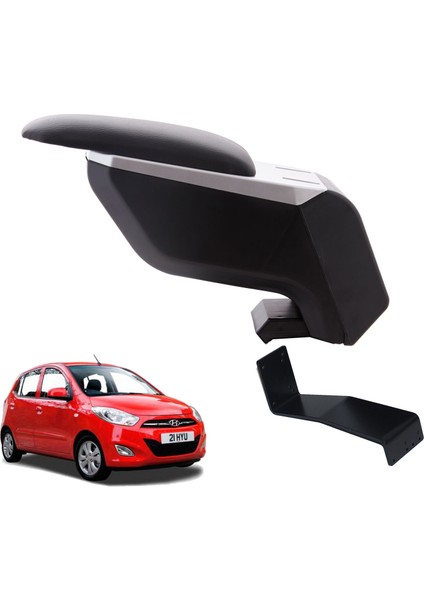 Hyundai I10 2012 Delmesiz Çelik Ayaklı Gri-Siyah Kolçak Kol Dayama