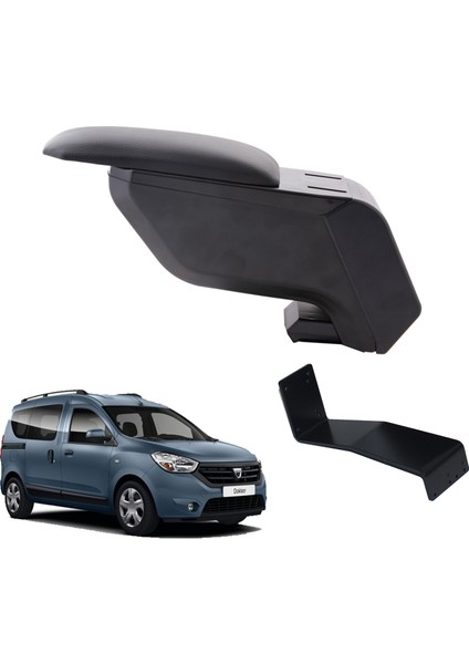 Dacia Dokker 2019 Delmesiz Çelik Ayaklı Siyah Kolçak Kol Dayama