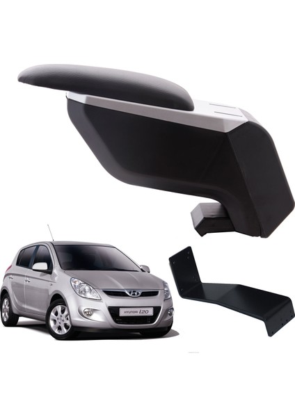 Hyundai I20 2008 Delmesiz Çelik Ayaklı Gri-Siyah Kolçak Kol Dayama