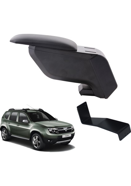 Dacia Duster 2011 Delmesiz Çelik Ayaklı Siyah Kolçak Kol Dayama